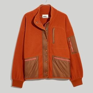 Madewell MWL (Re)Sourced Sherpa Snap Front Fleece Jacket